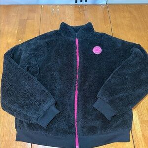 Converse Black and Pink Fleece Kids Jacket